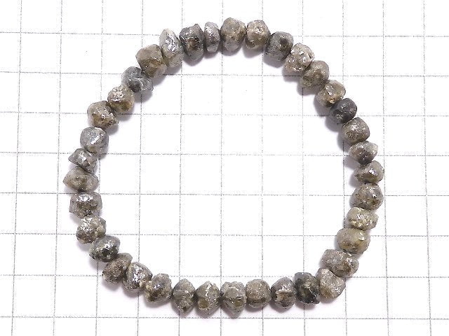 [Video] [One of a kind] [1mm hole] Gray Diamond Rough Nugget Bracelet NO.4