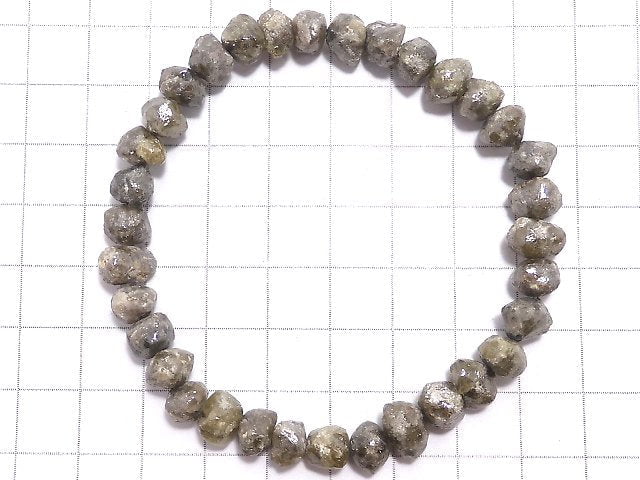 [Video] [One of a kind] [1mm hole] Gray Diamond Rough Nugget Bracelet NO.6