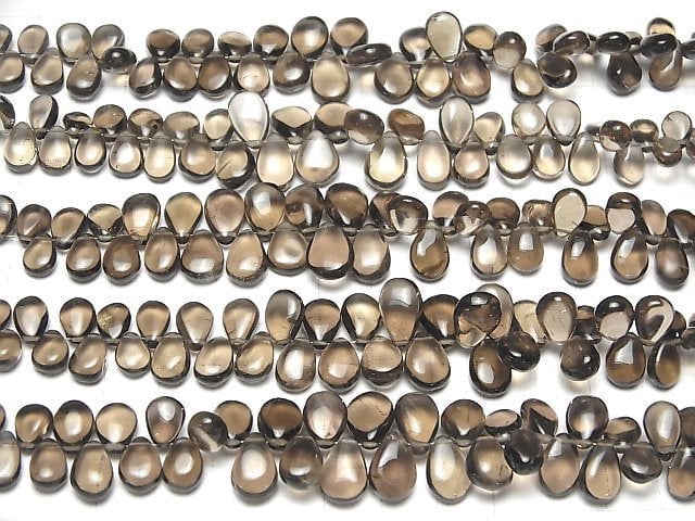 [Video]High Quality Smoky Quartz AAA- Pear shape (Smooth) half or 1strand beads (aprx.7inch/18cm)