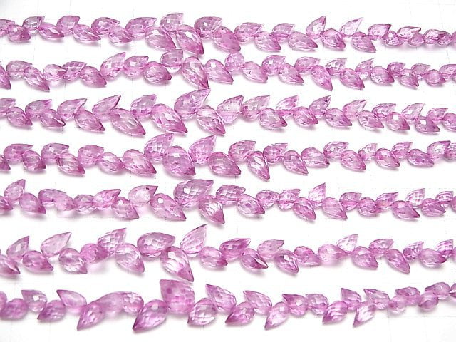 [Video]High Quality Pink Topaz AA++ Flower Bud Faceted Briolette 1strand beads (aprx.6inch/16cm)