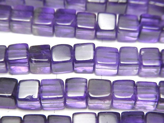 [Video] Amethyst AA++ Cube [Light color] 1strand beads (aprx.15inch/36cm)