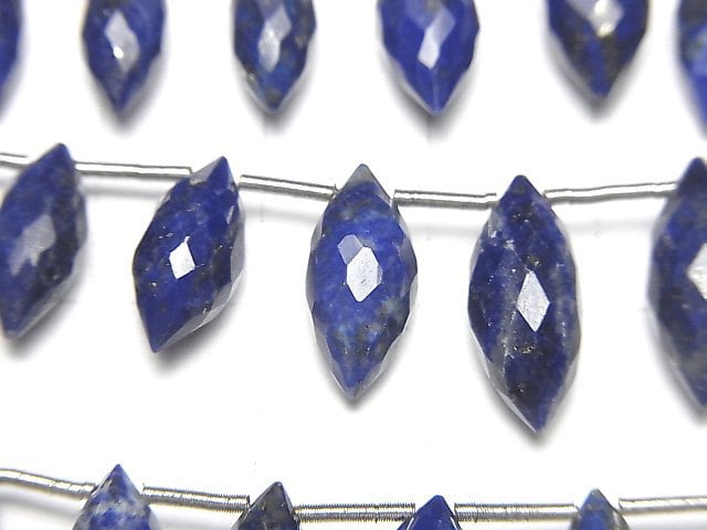 [Video]High Quality Lapislazuli AA++ Marquise Rice Faceted Briolette half or 1strand beads (aprx.6inch/14cm)