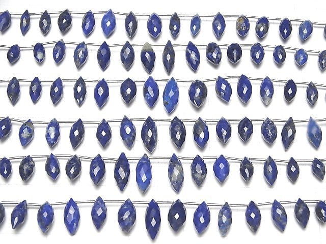 [Video]High Quality Lapislazuli AA++ Marquise Rice Faceted Briolette half or 1strand beads (aprx.6inch/14cm)