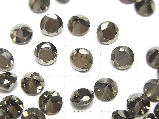 [Video]Pyrite Loose stone Round Faceted 6x6mm 3pcs