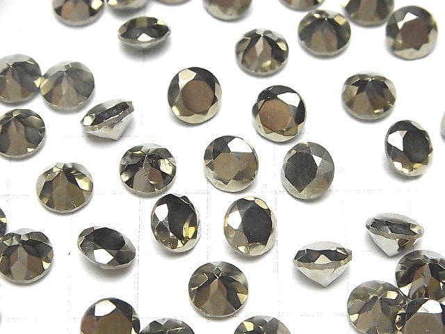 [Video]Pyrite Loose stone Round Faceted 8x8mm 2pcs