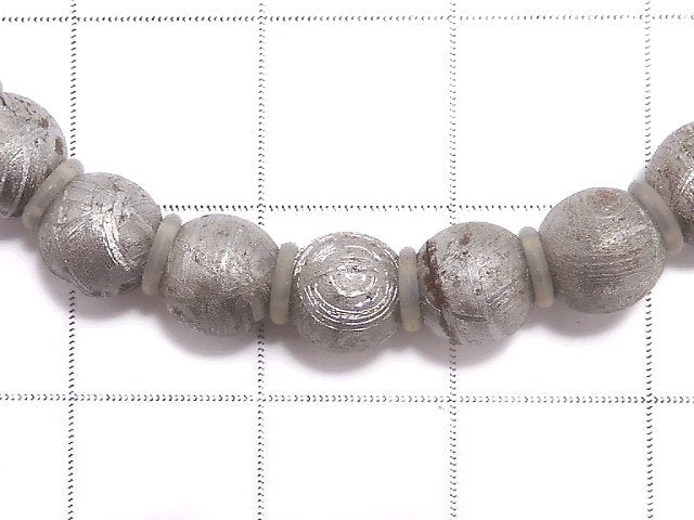 [Video][One of a kind] Meteorite (Muonionalusta ) Round 6mm Natural color Bracelet NO.3