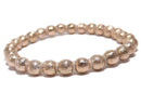 [Video][One of a kind] Meteorite (Muonionalusta) Round 6mm Pink Gold Bracelet NO.1