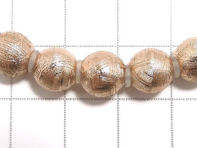 [Video][One of a kind] Meteorite (Muonionalusta) Round 8mm Pink Gold Bracelet NO.5