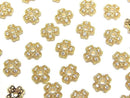 Metal Bead Caps, 8x8x3mm, Gold, 4 Pieces