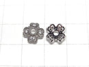 Metal Bead Caps, 10x10x3.5mm, Silver, 4 Pieces