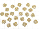 Metal parts Bead cap 10x10x3.5mm Gold color 4pcs