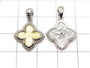 [Video]Meteorite (Muonionalusta) Flower Pendant 19x16x3mm Yellow Gold Silver925