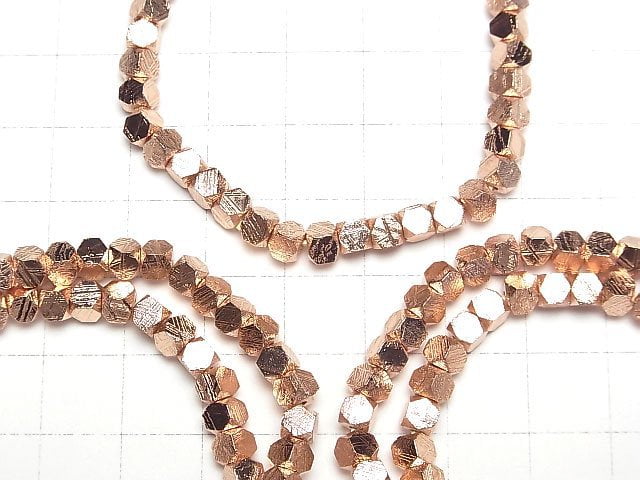 [Video]Meteorite (Muonionalusta) Cube Shape 4x4x4mm Pink Gold Bracelet