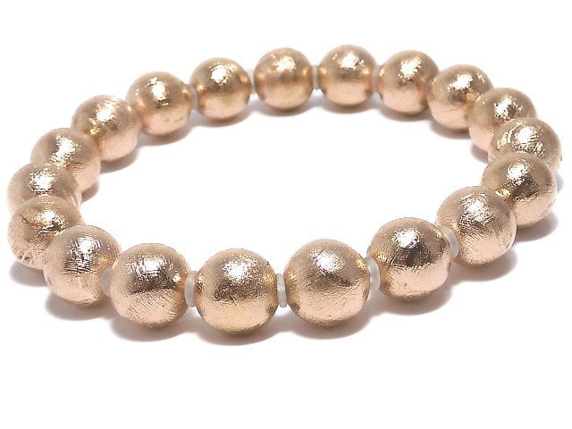 [Video][One of a kind] Meteorite (Muonionalusta) Round 10mm Pink Gold Bracelet NO.2