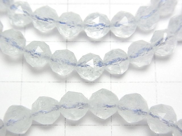 [Video] High Quality! Aquamarine AA+ Star Faceted Round 6mm Bracelet
