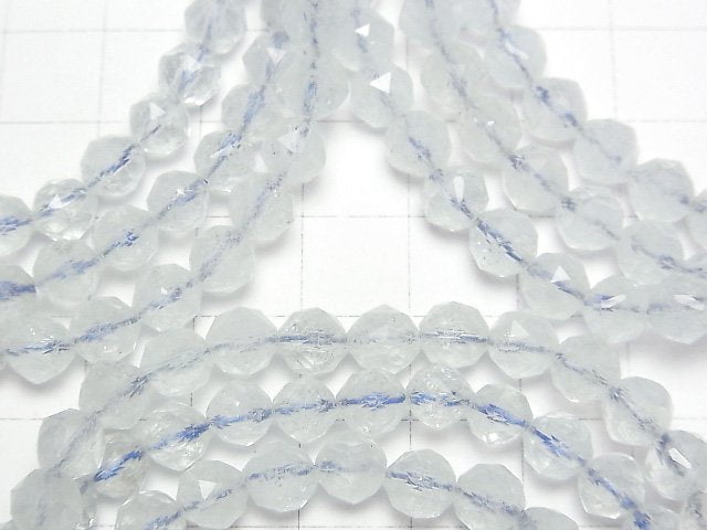 [Video] High Quality! Aquamarine AA+ Star Faceted Round 6mm Bracelet