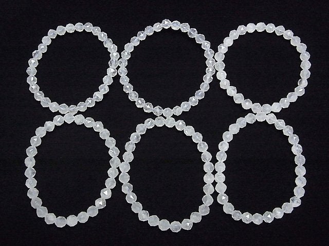 [Video] High Quality! Aquamarine AA+ Star Faceted Round 6mm Bracelet