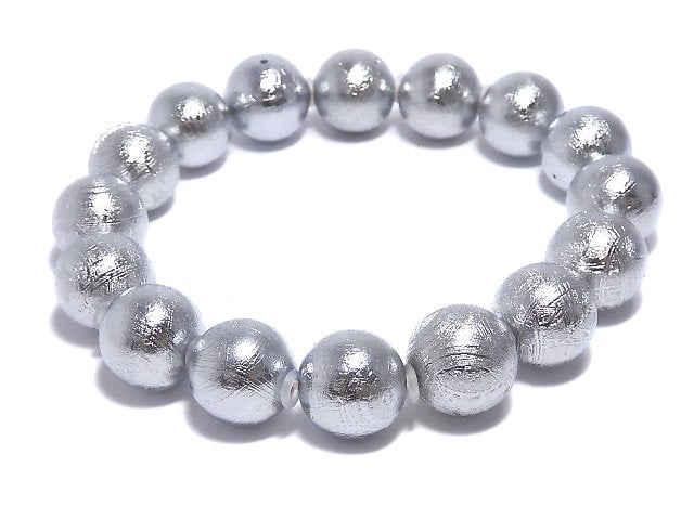 [Video][One of a kind] Meteorite (Muonionalusta) Round 12mm Bracelet NO.1