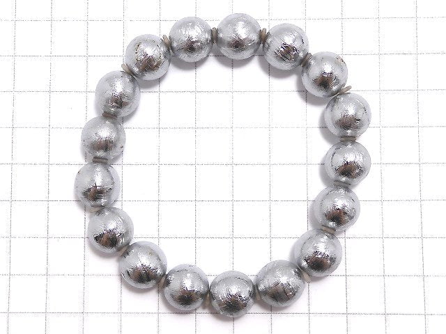 [Video][One of a kind] Meteorite (Muonionalusta) Round 12mm Bracelet NO.5