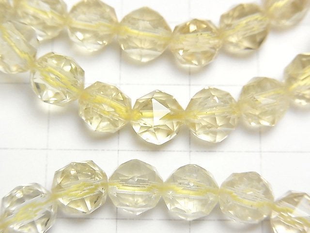 [Video] High Quality! Lemon Quartz AAA- Star Faceted Round 8mm Bracelet