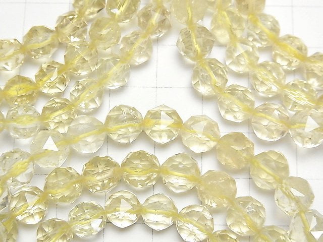 [Video] High Quality! Lemon Quartz AAA- Star Faceted Round 8mm Bracelet