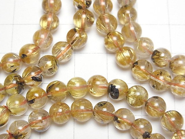 [Video] Radiant Golden Rutilated Quartz AAA Round 6mm Bracelet