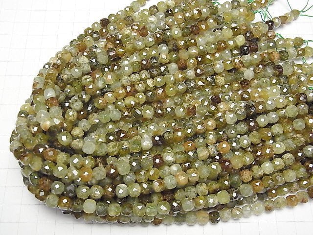 [Video] High Quality! Grossular Garnet Cube Shape 6x6x6mm half or 1strand beads (aprx.15inch/36cm)