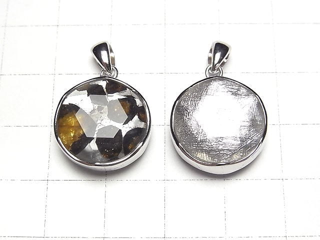 [Video]Kenya Sericho Pallasite Meteorite xMeteorite Pendant 17mm Silver925