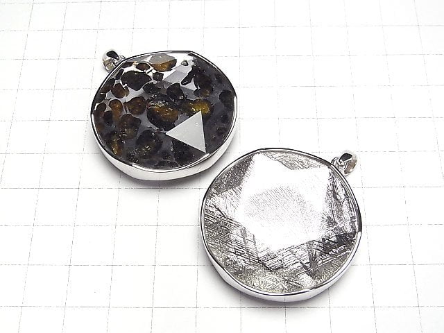 [Video]Kenya Sericho Pallasite Meteorite xMeteorite Pendant 38mm Silver925