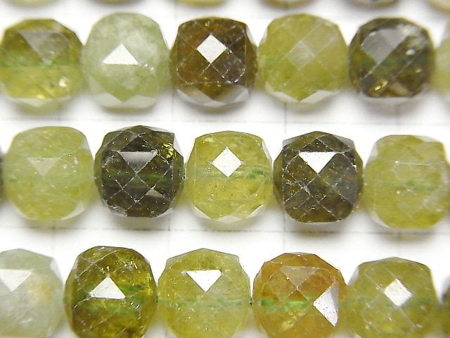 [Video] High Quality! Grossular Garnet Cube Shape 8x8x8mm half or 1strand beads (aprx.15inch/36cm)