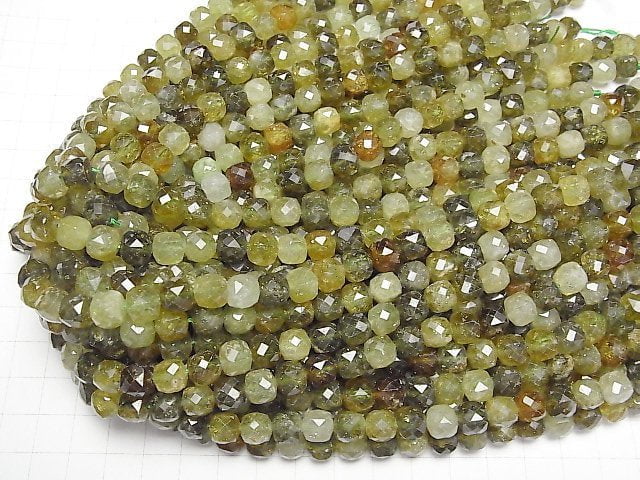 [Video] High Quality! Grossular Garnet Cube Shape 8x8x8mm half or 1strand beads (aprx.15inch/36cm)