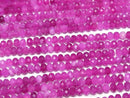[Video] High Quality! Pink Purple color Jade Faceted Button Rondelle 6x6x5mm 1strand beads (aprx.15inch/36cm)
