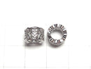 Metal parts Rondelle 9x9x6mm (with CZ) Silver color 2pcs