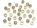 Metal parts Rondelle 7.5x7.5x6mm (with CZ) Gold color 2pcs