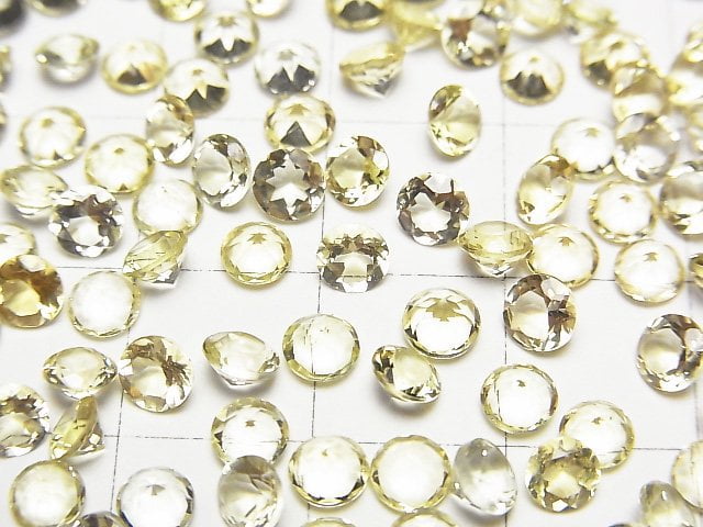 [Video]High Quality Heliodor AAA Loose stone Round Faceted 4x4mm 3pcs