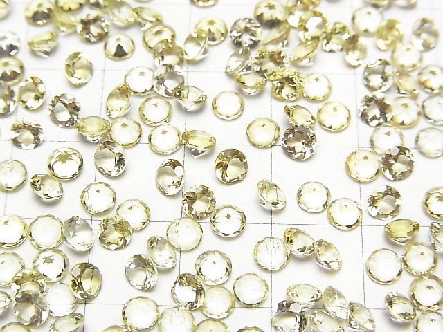[Video]High Quality Heliodor AAA Loose stone Round Faceted 4x4mm 3pcs