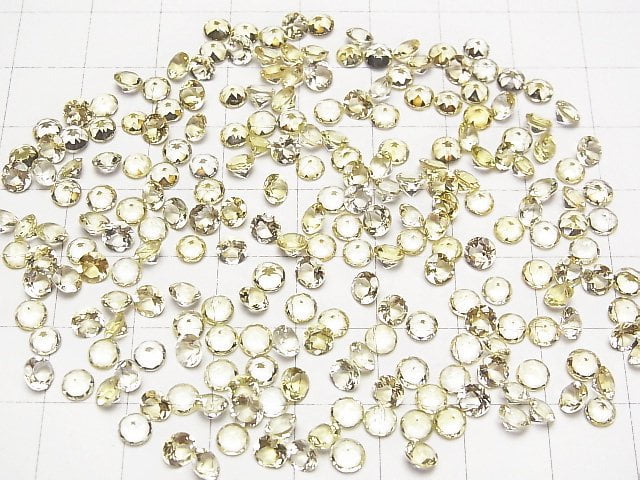 [Video]High Quality Heliodor AAA Loose stone Round Faceted 4x4mm 3pcs