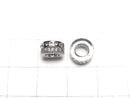 Metal parts Rondelle 8x8x4mm (with CZ) Silver color 2pcs