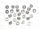 Metal parts Rondelle 8x8x4mm (with CZ) Silver color 2pcs