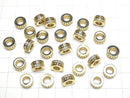 Metal parts Rondelle 8x8x4mm (with CZ) Gold color 2pcs