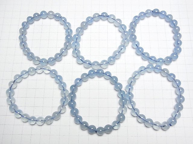 Madagascar Aquamarine AA++ Round 7,9mm Bracelet