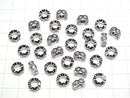 Metal parts Rondelle 8.5x8.5x3.5mm (with CZ) Silver color 2pcs
