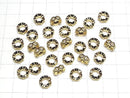 Metal parts Rondelle 8.5x8.5x3.5mm (with CZ) Gold color 2pcs