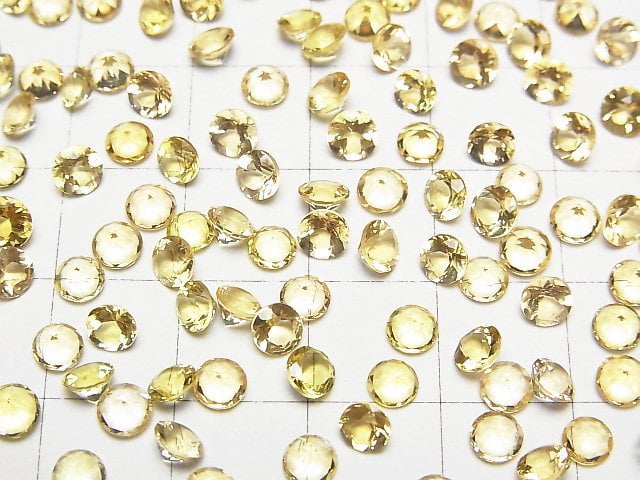 [Video]High Quality Heliodor AAA Loose stone Round Faceted 4x4mm 1pc