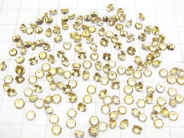 [Video]High Quality Heliodor AAA Loose stone Round Faceted 4x4mm 1pc