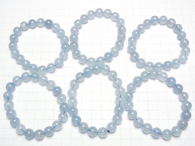 [Video]Madagascar Aquamarine AAA- Round 10mm Bracelet