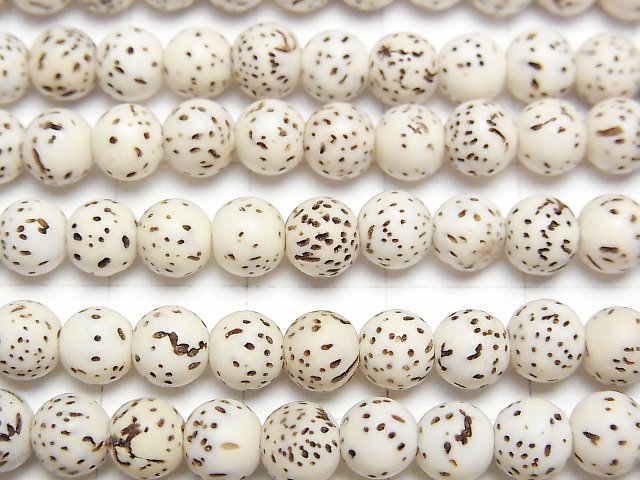 [Video] Linden seed beads Round (Semi Round)6mm 1strand beads (aprx.15inch/36cm)