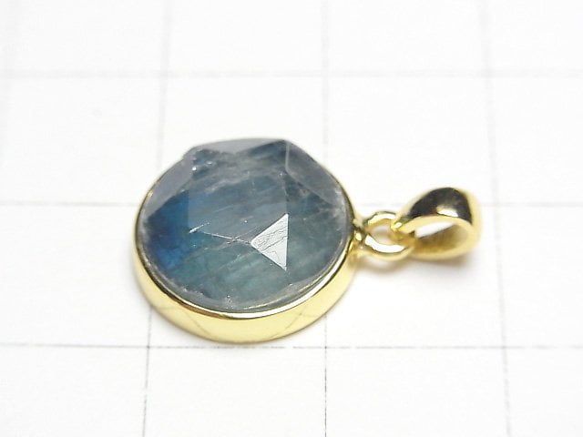 [Video] Kyanite AA+ Hexagram Pendant 13x13mm 18KGP 1pc