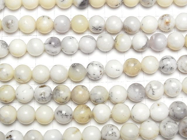 [Video] Brazil White Opal Round 10mm half or 1strand beads (aprx.15inch/36cm)