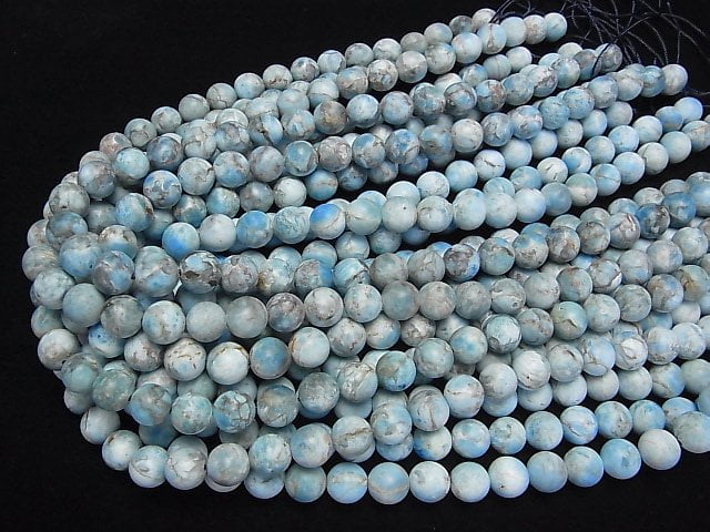 [Video] Madagascar Frost Blue Apatite AA+ Round 10mm half or 1strand beads (aprx.15inch/38cm)